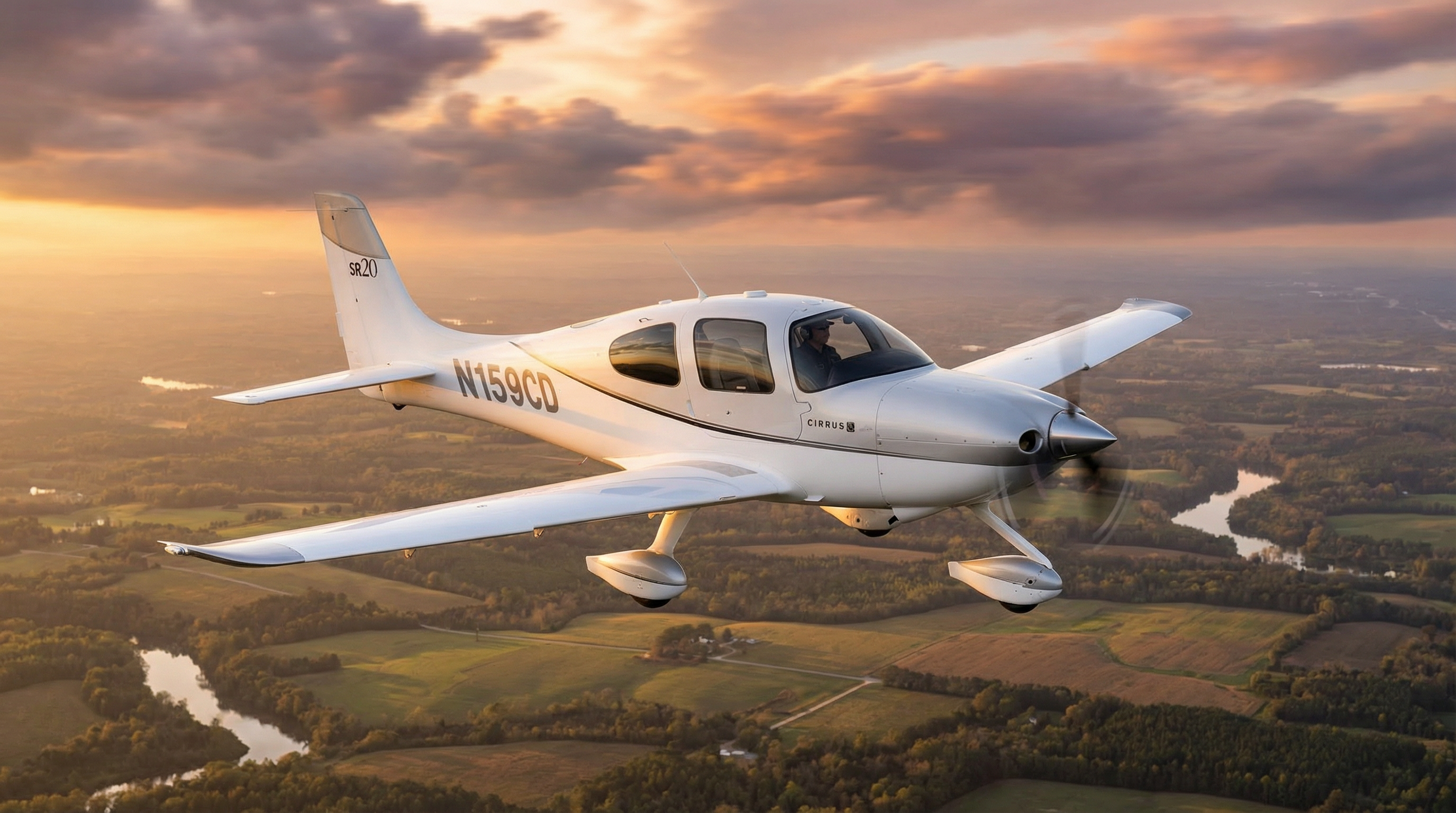 N159CD Cirrus SR20 in flight over Georgia